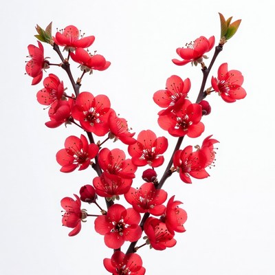 Red Flowering Plum Branches