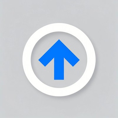 Blue Up Arrow in White Circle