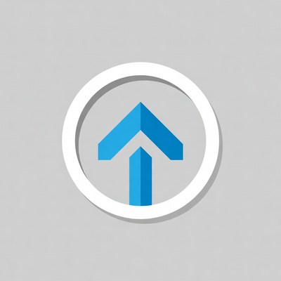 Blue Up Arrow in White Circle