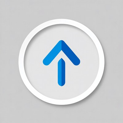 Blue Up Arrow in White Circle