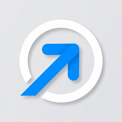 Blue Arrow in White Circle