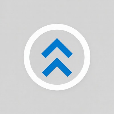 Double Blue Up Arrows in White Circle