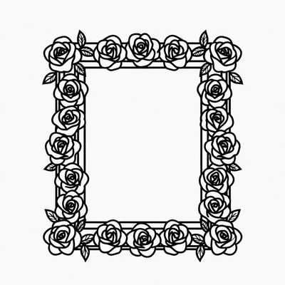Black Rose Frame Border