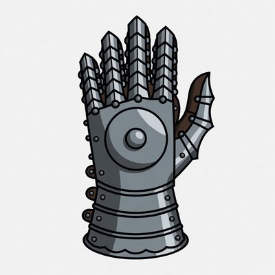 Medieval Knight Gauntlet Illustration