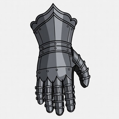 Medieval Knight Gauntlet Illustration