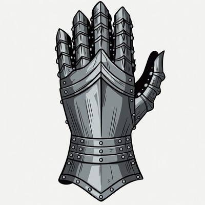 Medieval Knight Gauntlet Illustration