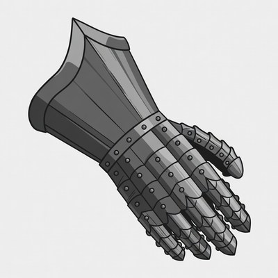 Medieval Knight Gauntlet Illustration