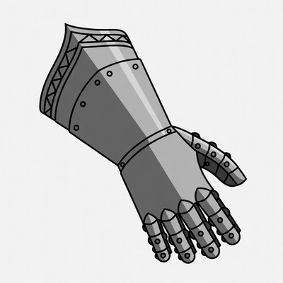 Medieval Knight Gauntlet Illustration