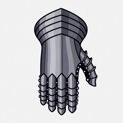 Medieval Knight Gauntlet Illustration