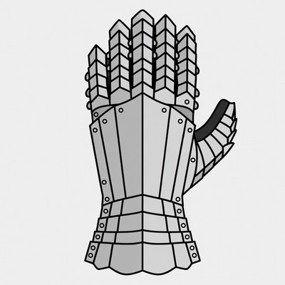 Medieval Knight Gauntlet Illustration