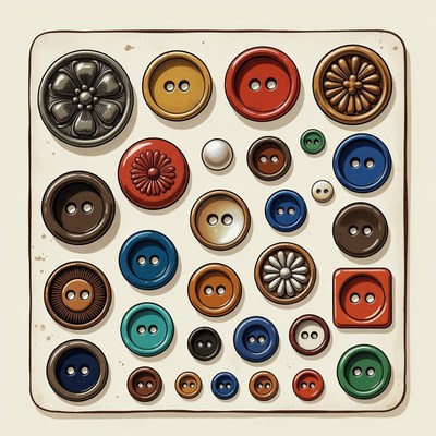 Colorful Assortment of Buttons
