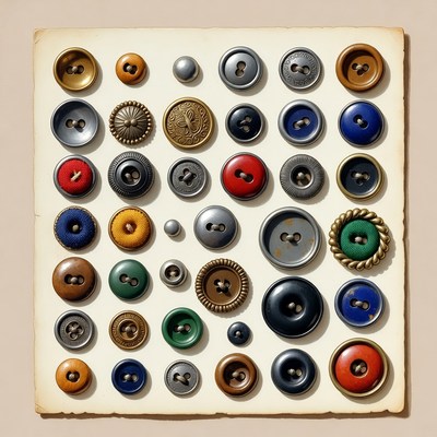 Assortment of colorful vintage buttons