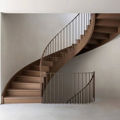 Modern Wooden Spiral Staircase