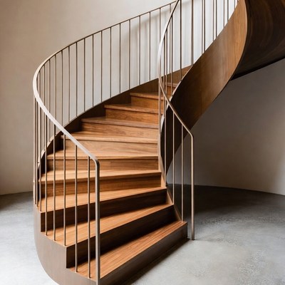 Modern Wooden Spiral Staircase