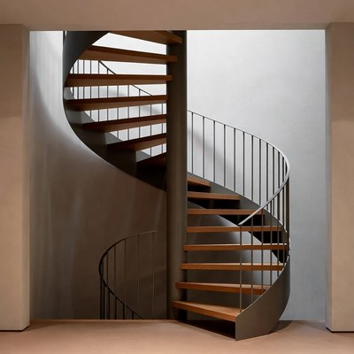 Modern Wooden Spiral Staircase