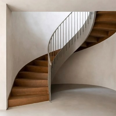 Modern Wooden Spiral Staircase