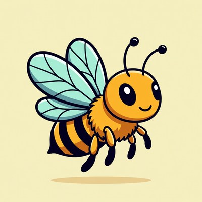 Cute Cartoon Flying Bee