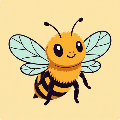 Cute cartoon bee illustration