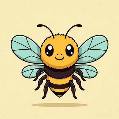Cute cartoon bee illustration
