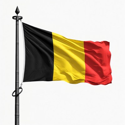 Belgium Flag on Pole