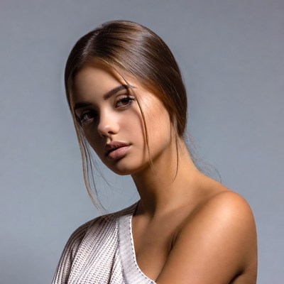 Beautiful woman with brown hair