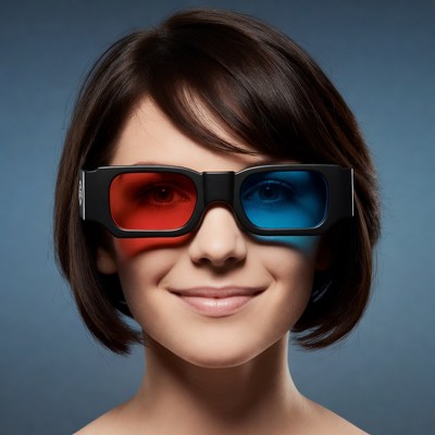 Woman wearing 3D glasses