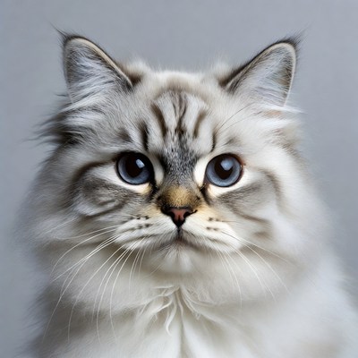 Close-up of blue-eyed British Shorthair cat