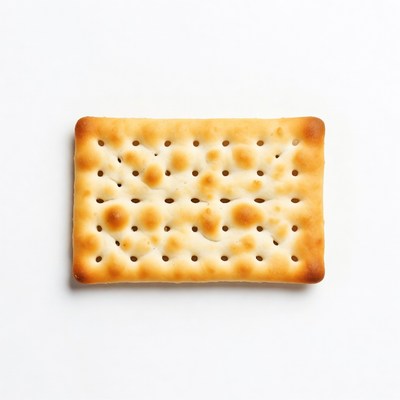 Single Cracker on White Background