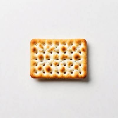 Single Cracker on White Background