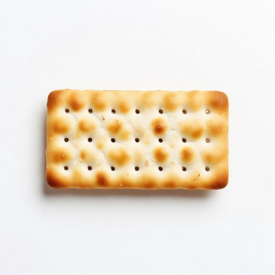 Single Cracker on White Background