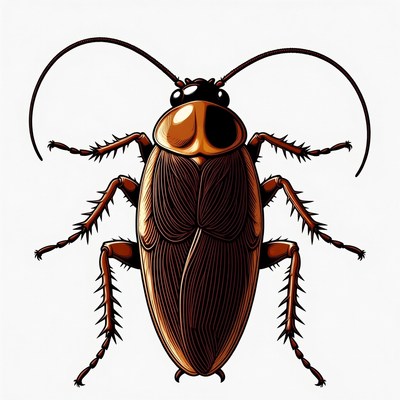 Cockroach illustration on white background