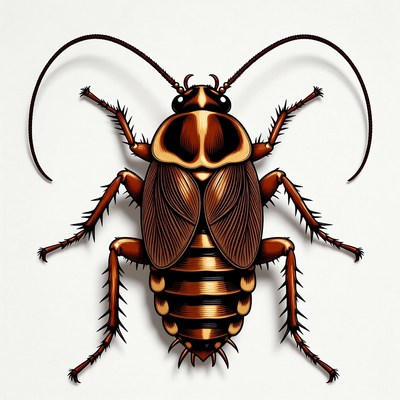 Brown Cockroach Illustration