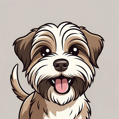 Cute Shih Tzu puppy illustration