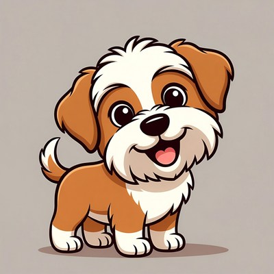 Cute Shih Tzu puppy illustration