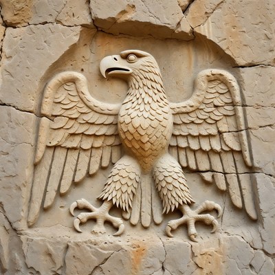 Stone Carved Eagle Relief