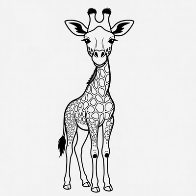 Giraffe Outline Illustration