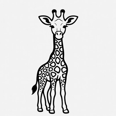 Cartoon giraffe standing isolated