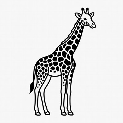 Black and white giraffe illustration