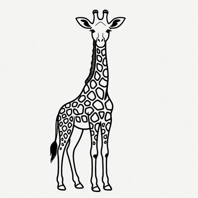 Giraffe standing isolated background