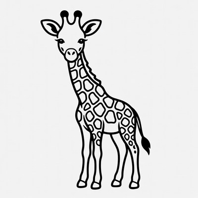 Cute baby giraffe clipart