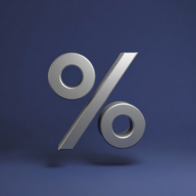 Shiny Silver Percent Symbol