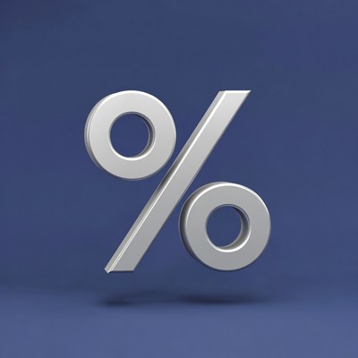 3D Silver Percent Symbol