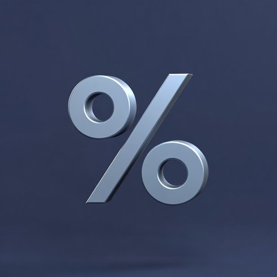 3D Silver Percent Symbol