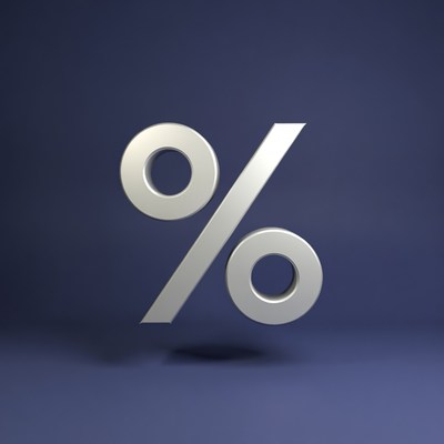 3D Silver Percent Symbol