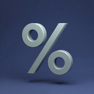 3D Silver Percent Symbol