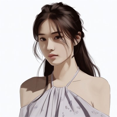 Asian woman in halter top