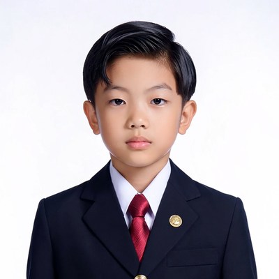 Asian boy in school uniform
