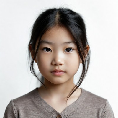 Asian girl with black hair