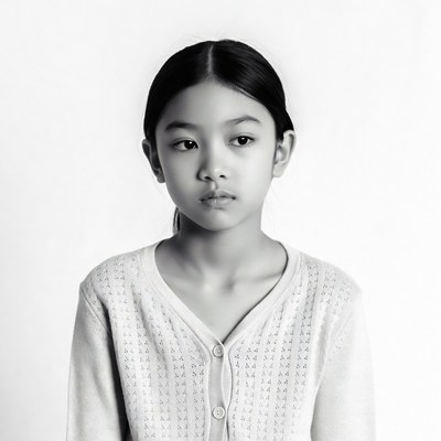Asian girl in cardigan portrait