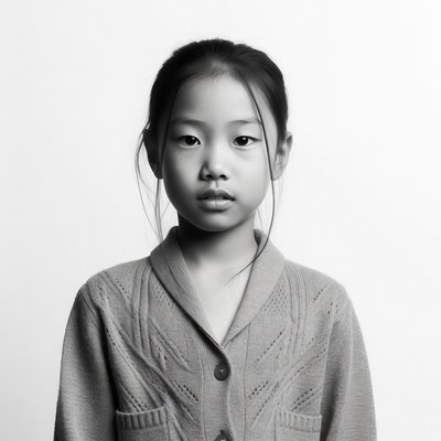 Asian girl in cardigan
